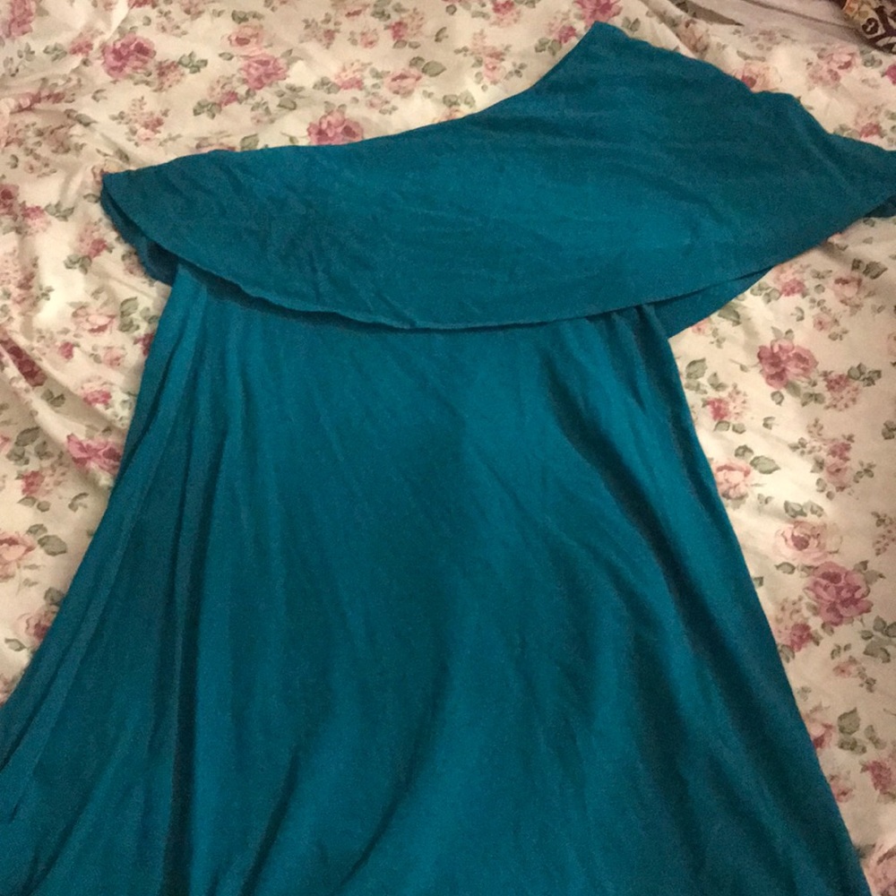 Ann Taylor | One Shoulder Teal Dress